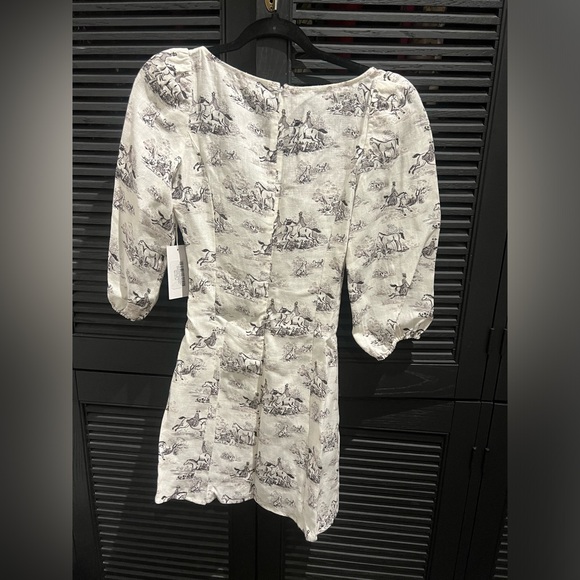 NWT Reformation Maxine Horse Print Derby Dress with Puff Sleeves - Picture 5 of 8